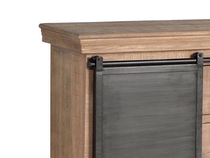 GINER Y COLOMER Cómoda de estilo industrial en madera de mango y metal